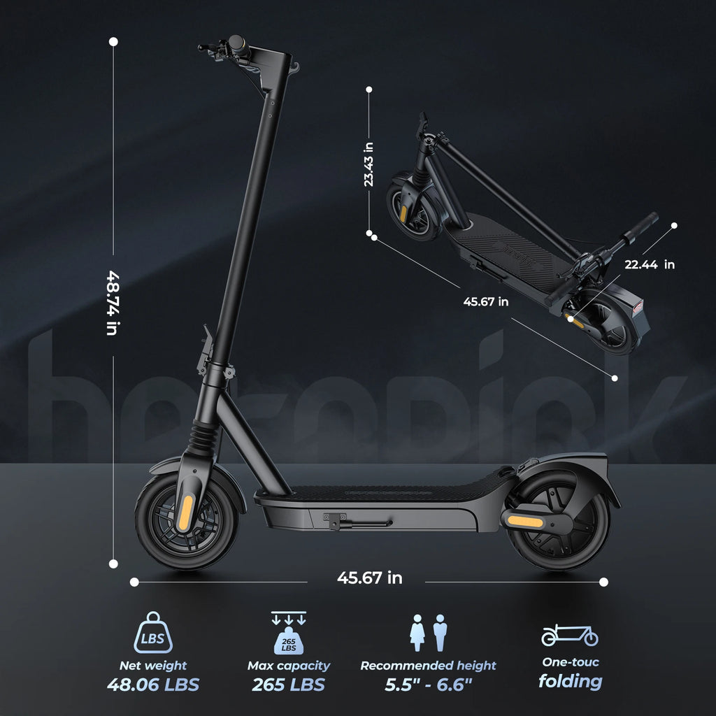 E8/10 Foldable E-Scooter 500/1000W 20mph 20/40miles Max Range Dual Suspension APP Smart Control Powerful Motor Electric Scooter