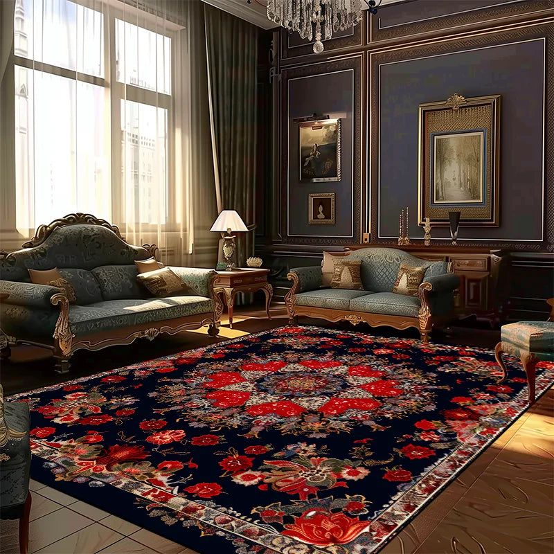 Persian Style Rugs for Living Room Decoration Carpet Large Area Bedroom Anti-slip Floor Mat Washable Lounge Rug Customized Size