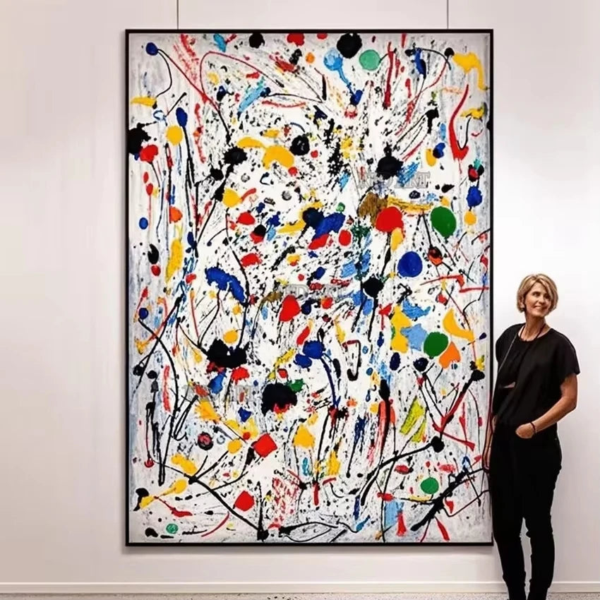 Large Home Decor Art Copy Pollock Oil Paintings