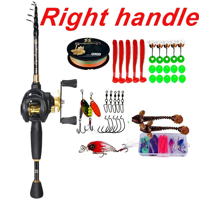 Sougayilang 1.8-2.4m Telescopic Casting Fishing Combo