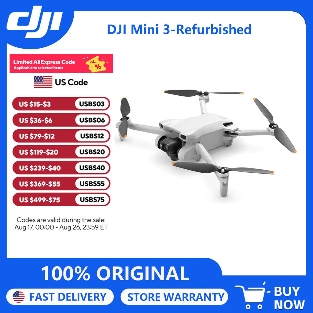 Refurbish DJI Mini 3 Drones with Camera for Adults 4K