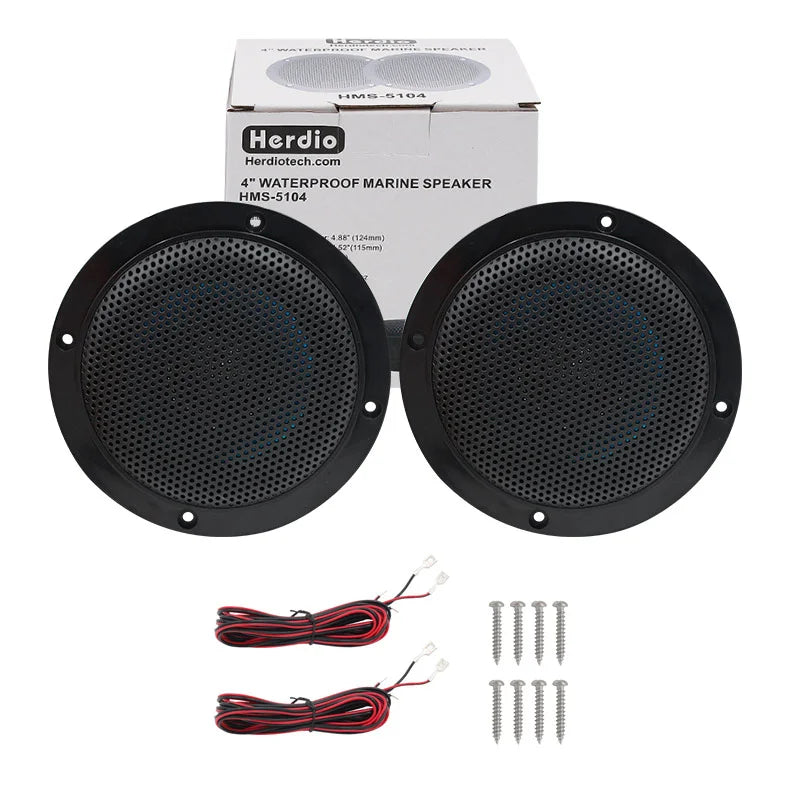 Herdio 4'' 160W 2PCS Waterproof Ceiling Marine Speaker Surround Sound Speaker