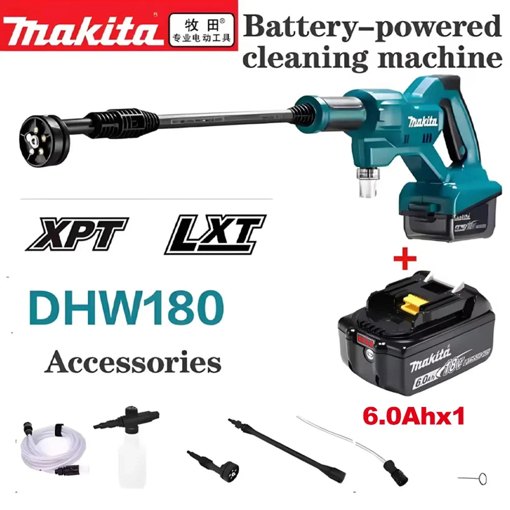 Makita DHW180 18V LXT Cordless High‑Pressure Washer Portable High‑Flow Rechargeable Battery‑Powered Cleaning Power Tool