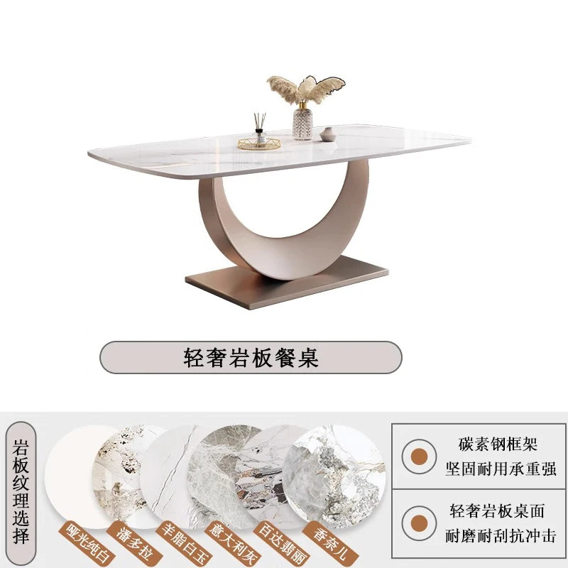 Modern Rectangular Marble Dining Table, Also Chairs