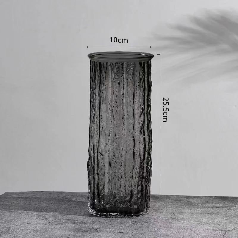 1PCS Minimalist Wind Glacier Vase Transparent Glass Vase