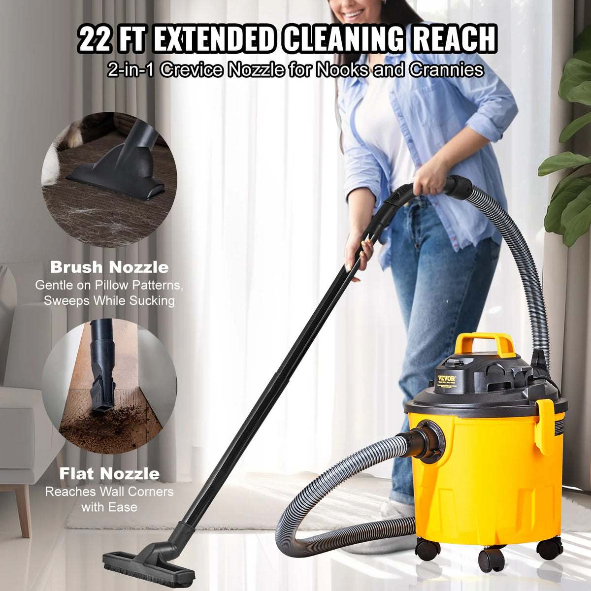 SucceBuy Wet And Dry 5 Gallon 6 Peak HP Shop Vacuum