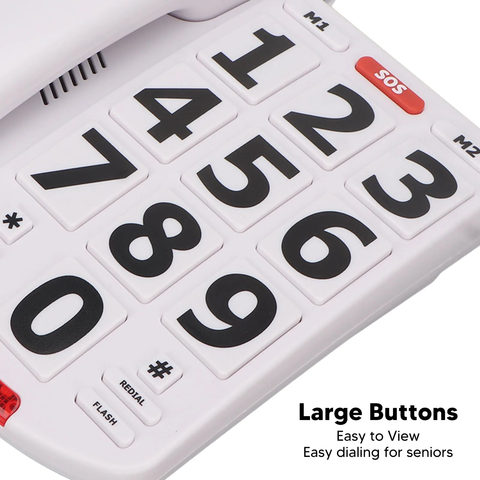 Big Button Phone Simple  Adjustable Volume Home Landline Phones for Seniors White Large Button Landline Phone