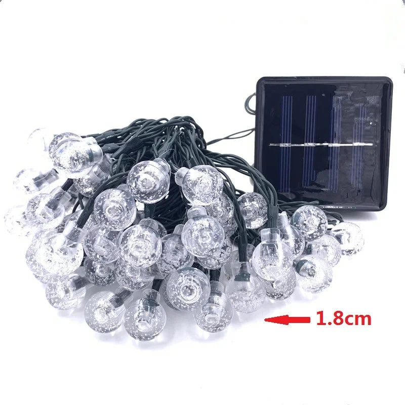 Solar Lamp Power LED String of 50 Crystal Ball Lights