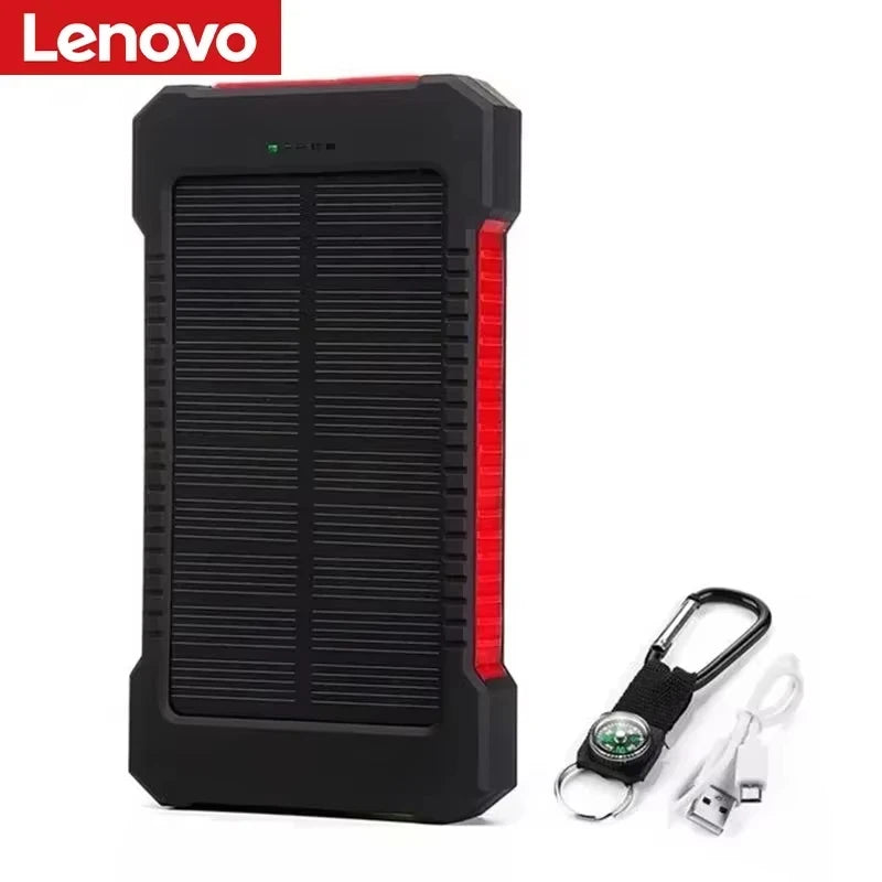 Lenovo 500000mAh Solar Power Bank Super Fast Charging Outdoor Portable Battery for iPhone Samsung Huawei