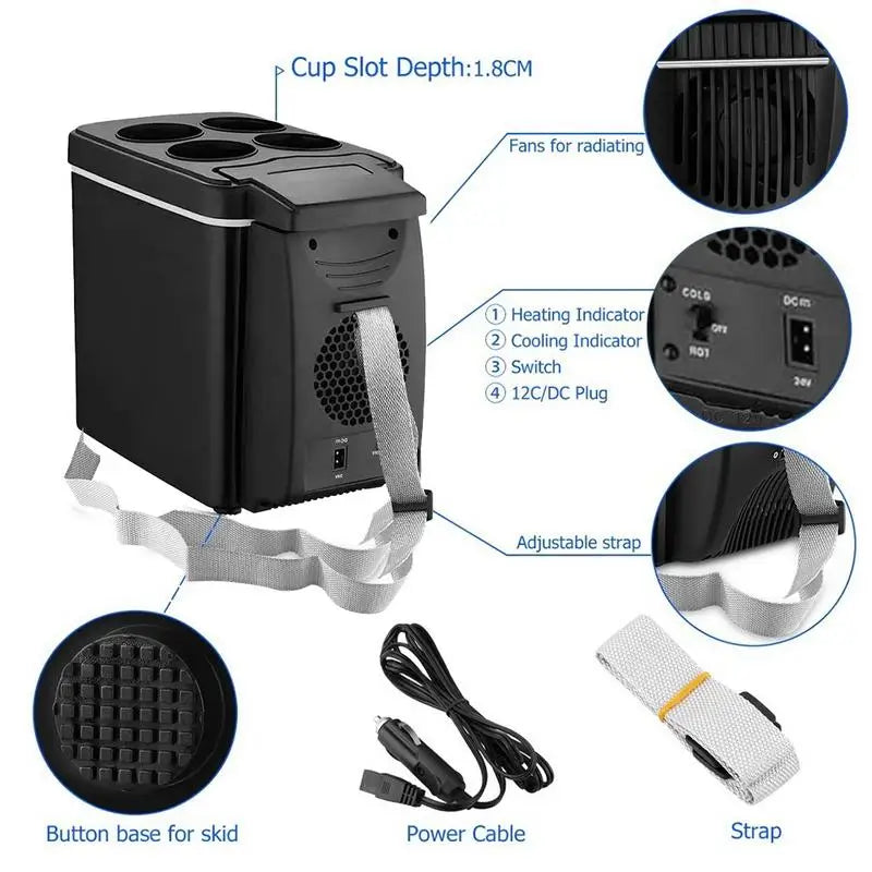 12V 6L Portable Auto Refrigerator