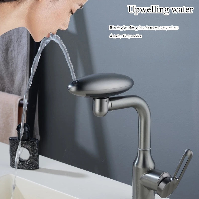 Stainless Steel Bathroom Faucet, Spaceship design 4 mode Drinking Fountain Waterfall