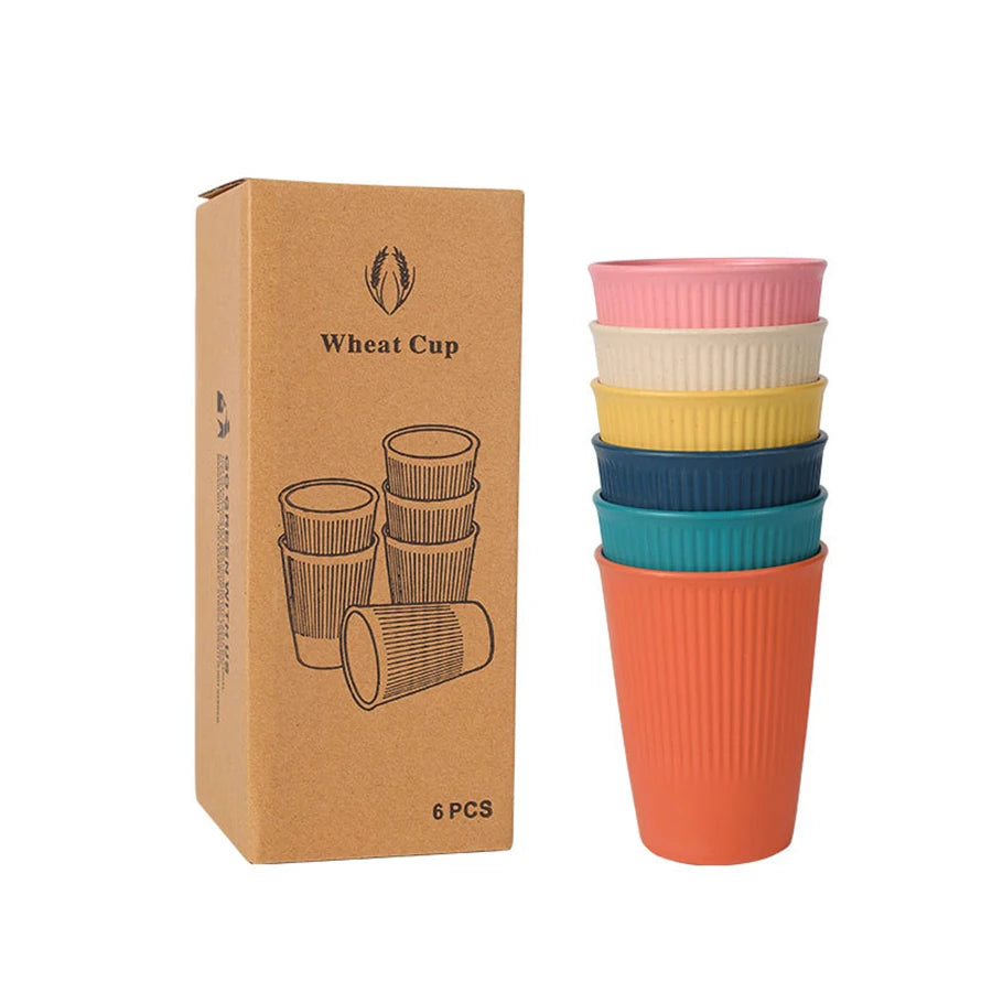 Wheat Straw Dinnerware Set Eco-friendly Safety Plates Cups Bowels, Tableware Set for Outdoor Camping