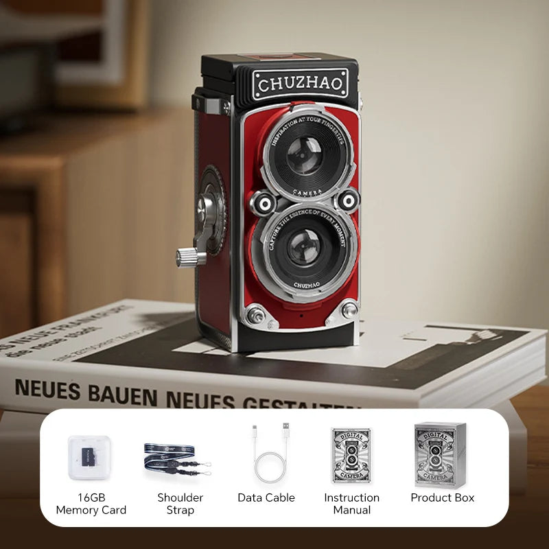 CHUZHAO Vintage Mini Digital Camera Retro Autofocus 12MP, 1080P FHD Video