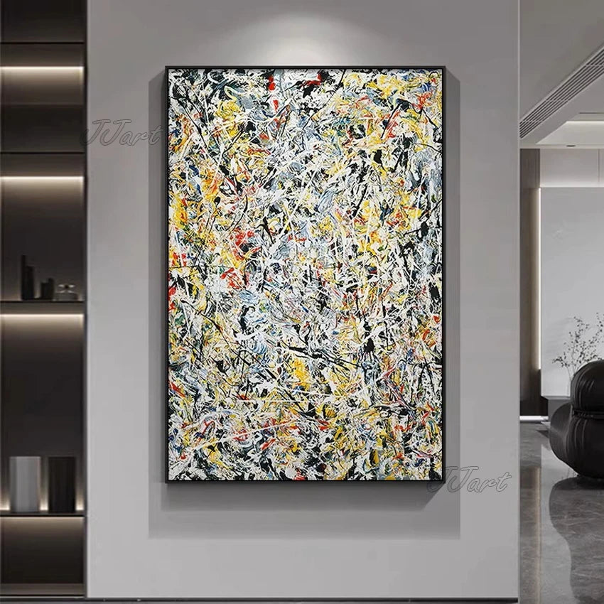 Large Home Decor Art Copy Pollock Oil Paintings