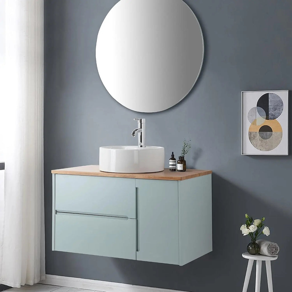 36 inch Bathroom Vanity with Sink and Countertop, Modern Freestanding Bathroom Vanity Cabinet with Oval Ceramic Vessel, Custom