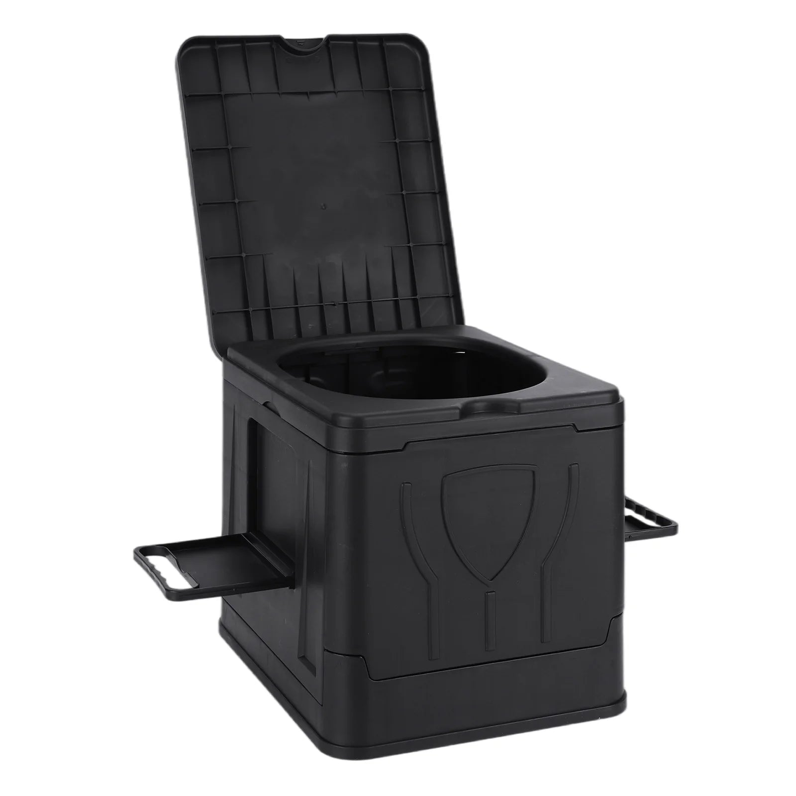 Folding Collapsible Toilet with Paper Holder & Lid Portable Potty Reusable for Camping Travel Outdoor Car RV & Emergency Use