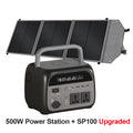 CTOLITY Portable Power Station 500W Solar Generator, 345Wh Lifepo4 Battery, 220V AC Output, 100W 20.5V Flexible Solar Panel