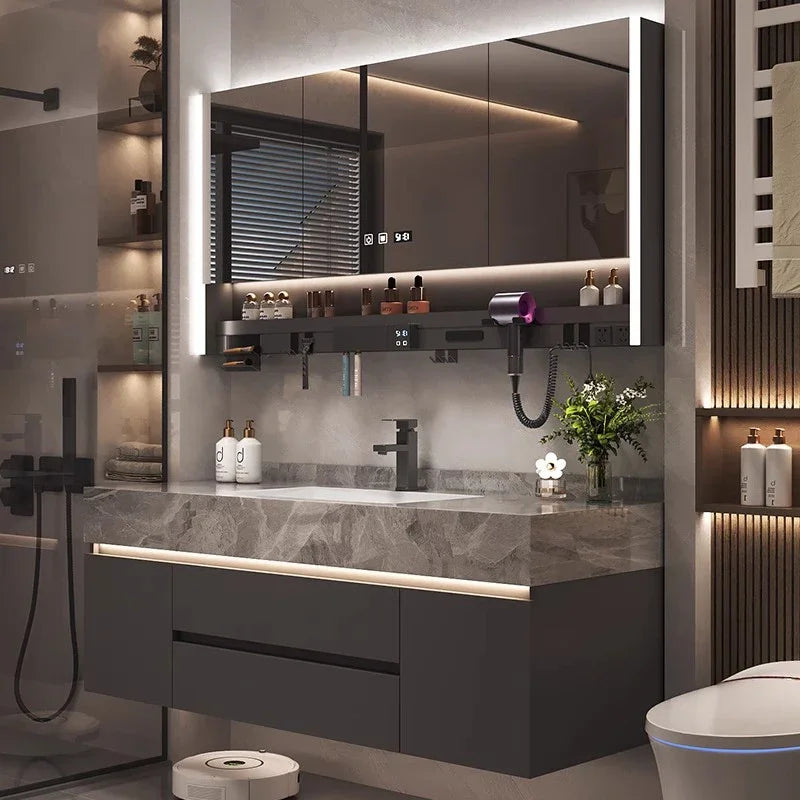 Bathroom Vanity Cabinet, Sink, Organizer Storage, Mirror