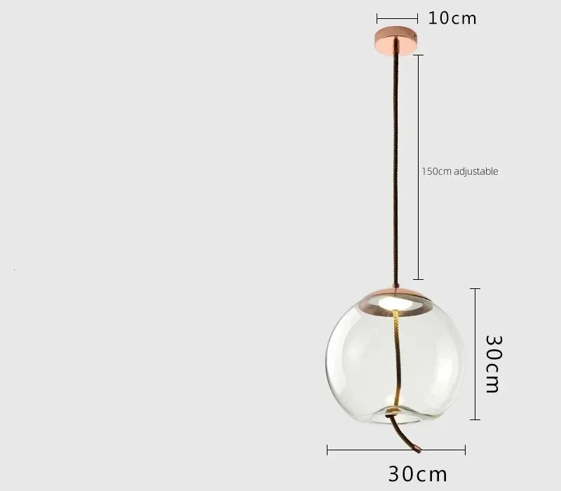 Nordic Style Designer Postmodern Luxury Glass Single Head Pendant Lamp, Creative Art Bar Dining Lighting Fixture