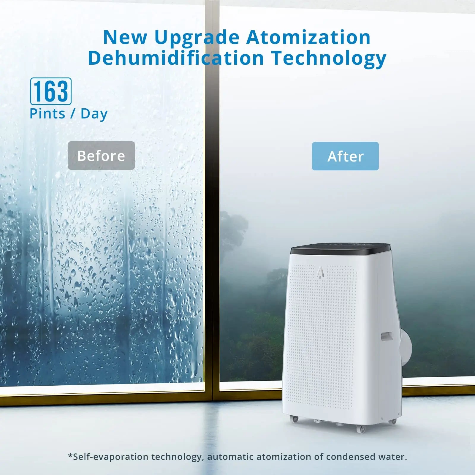 14,000BTU (ASHRAE) Portable Air Conditioner, Dehumidifier, Fan with Remote Control 9,300 BTU (DOE), up to 700 sq ft 3-Speed Wind