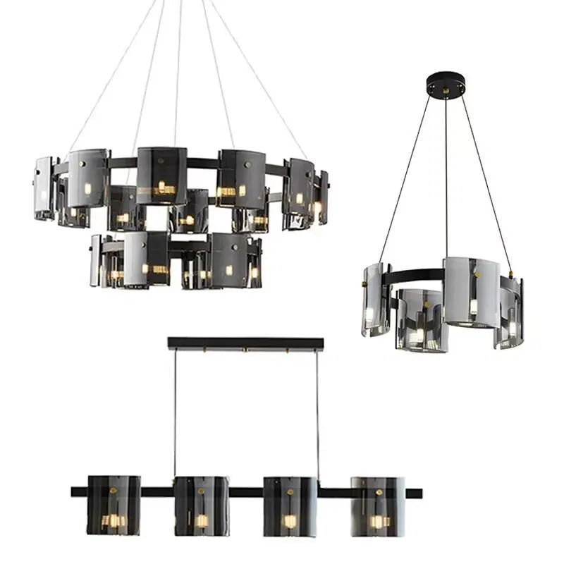 Modern Artistic Square Glass Pendant LED Lights