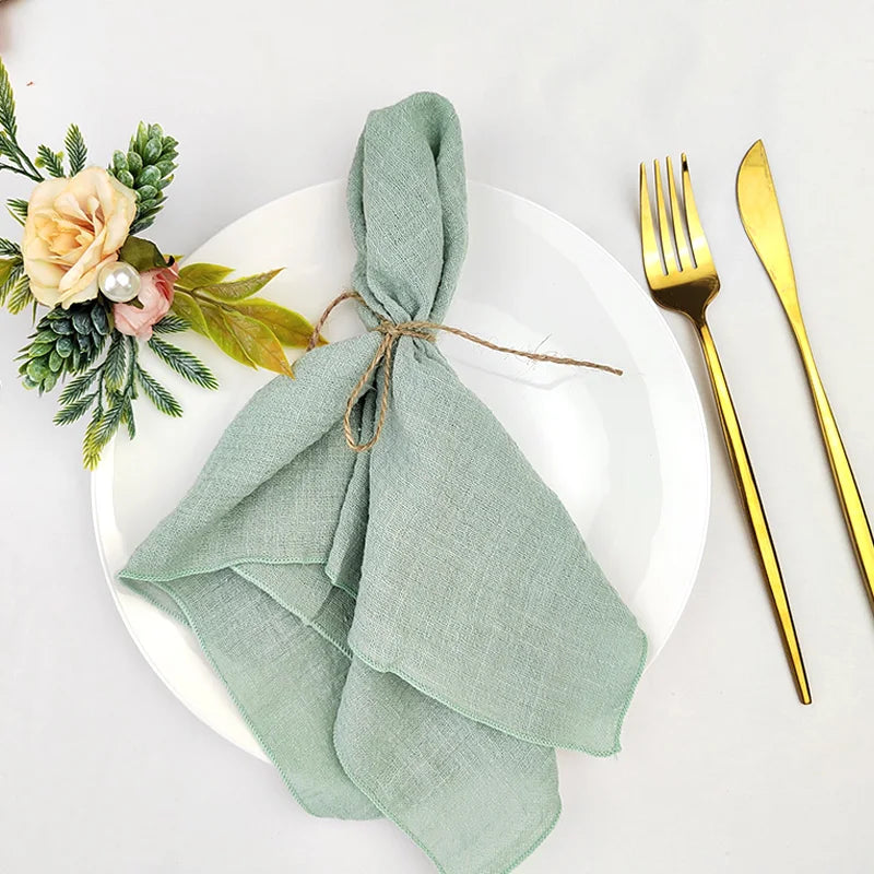 Set of 6  Terracotta Cloth Napkins, Cotton Factory Wholesale Fabric Serviette Gauze Table Towels