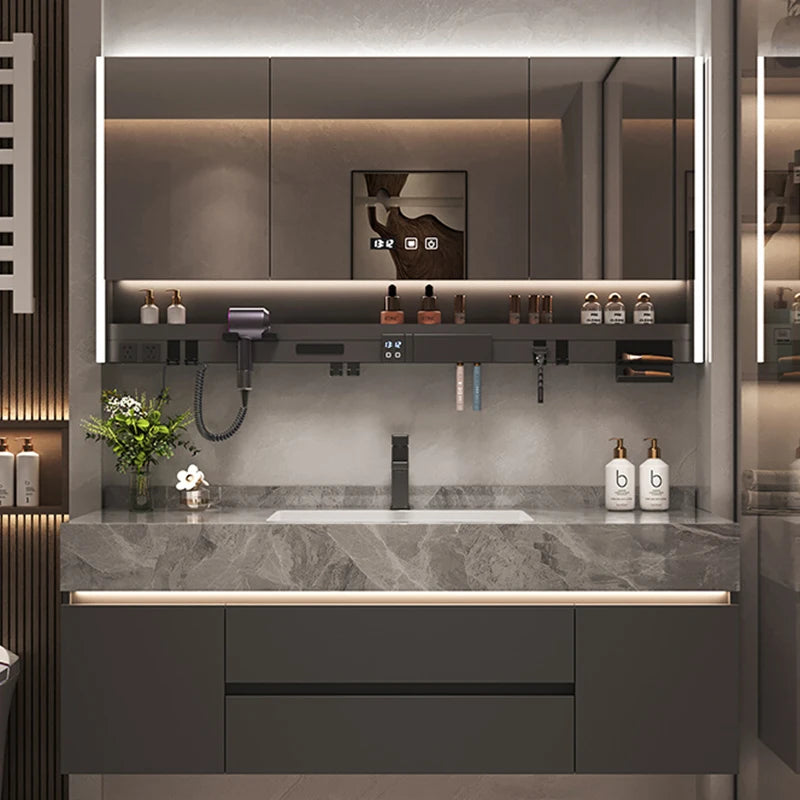 Simple Luxury Bathroom Washbasin Cabinets, Storage, Mirrors