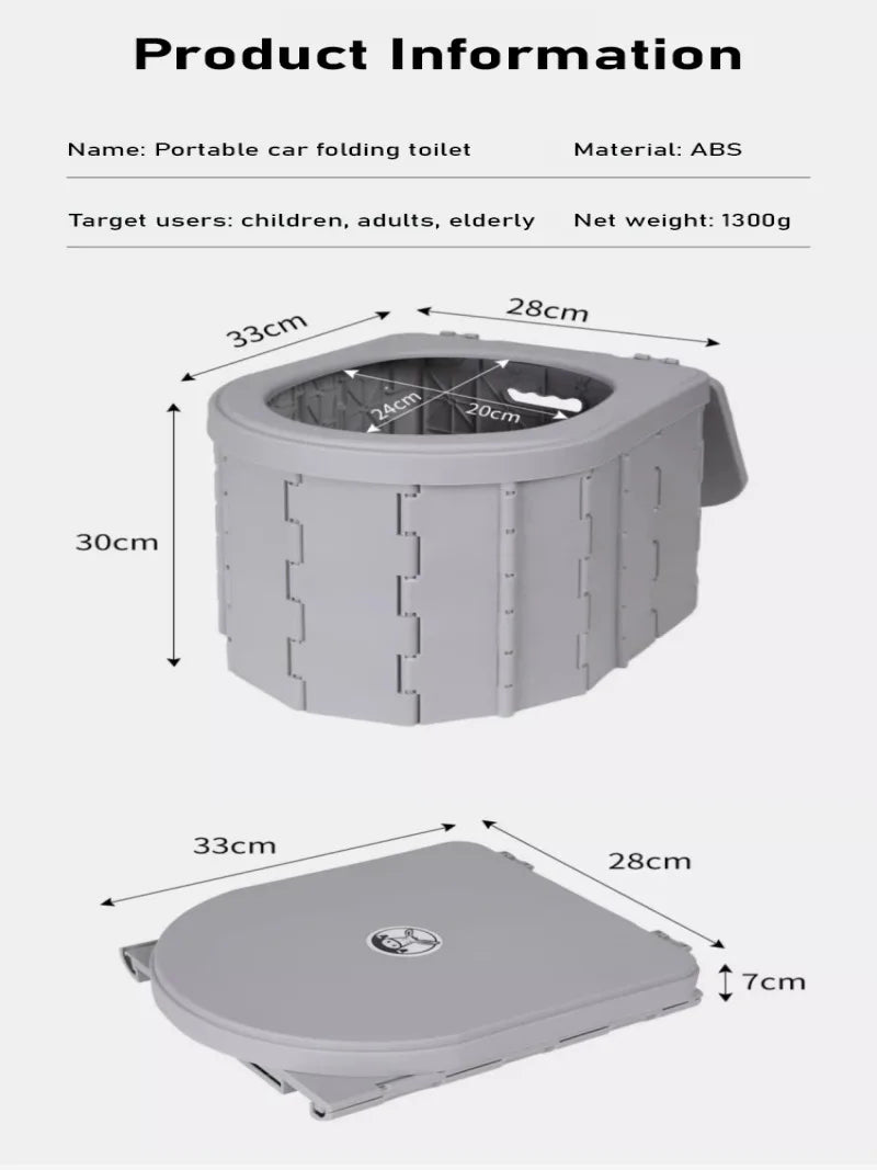 Car Portable Folding Toilet Travel Accessories Emergency Portable Toilet Outdoor Car Portable Toilet