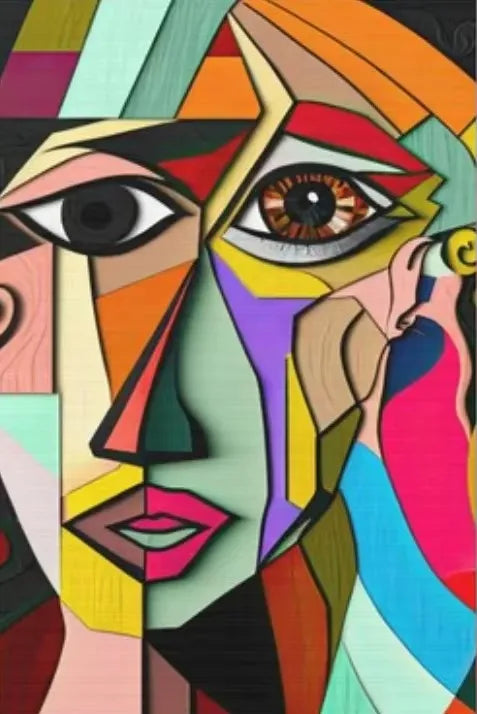 Abstract Wall Art, Cubist HD Canvas Poster Prints