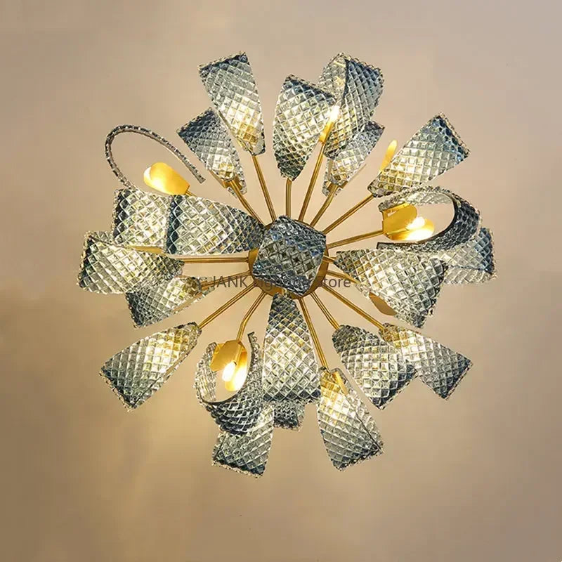Designer luxury glass art LED chandelier