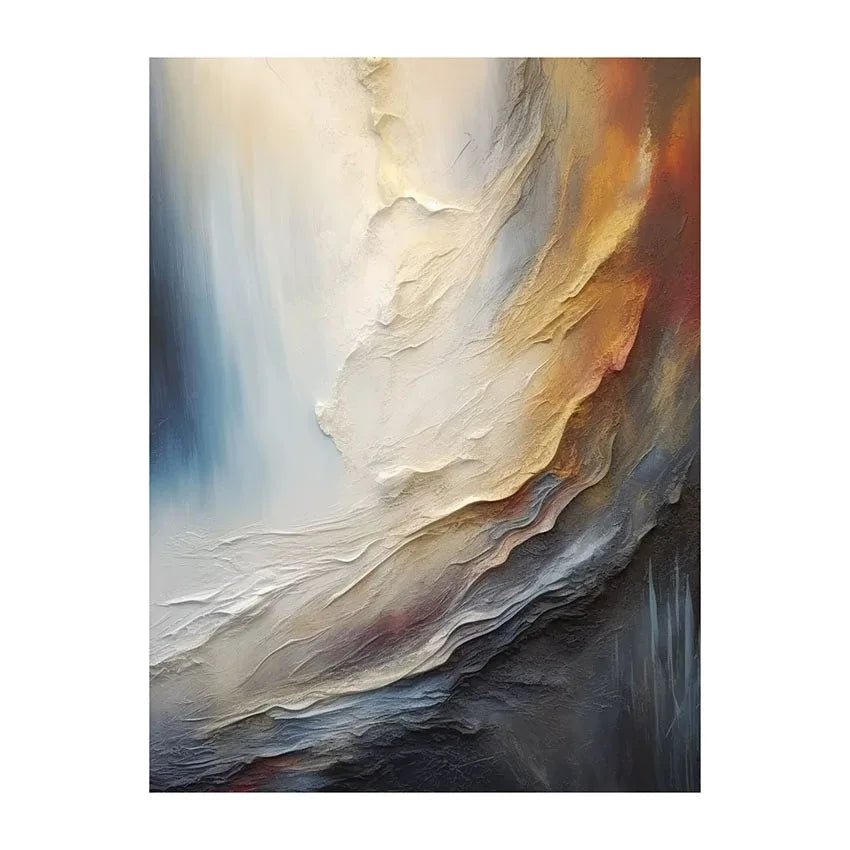Gold Foil Design Canvas Art, Hand painted Textured Oil Painting