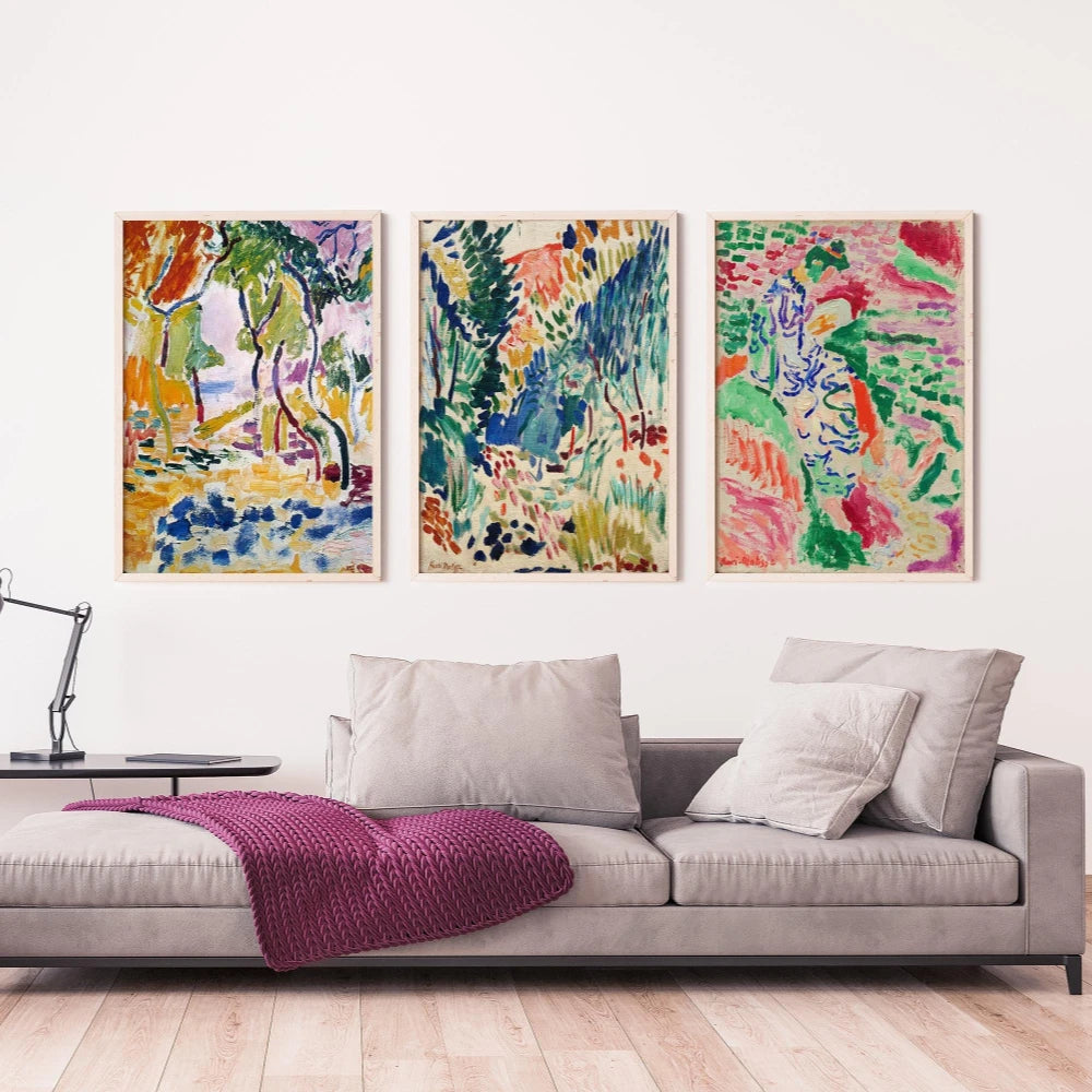 Matisse Wall Art Set of 3 Henri Matisse Home Decoration Canvas Poster Prints