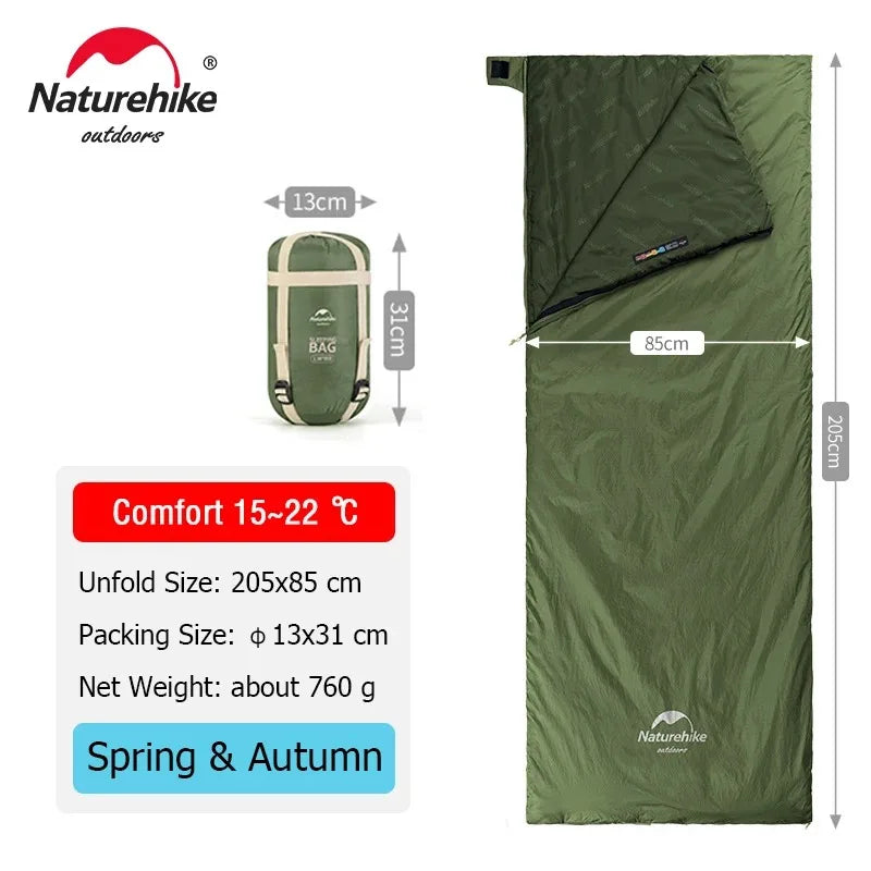 Naturehike LW180 Sleeping Bag Ultralight 3 Seasons Spring Summer Sleeping Bag Outdoor Hiking Camping Sleeping Bag