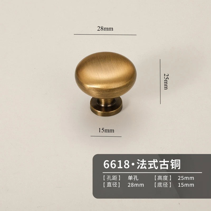 Vintage Style Brass Handles, Bronze Single-Hole Small Knobs