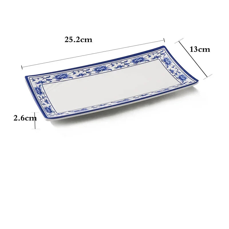 1pc Food Grade Plastic Dinner Plates Chinese Melamine Plastic Is Not Easy To Break Rectangular Plate Restaurant Kitchen Supplies