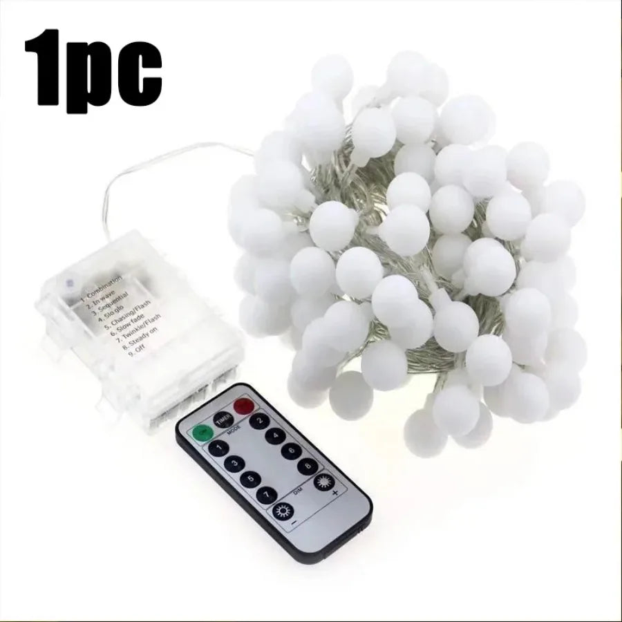 Outdoor Christmas LED String Lights - Waterproof Solar-Powered Decor - Perfect for Garden, Courtyard, Wedding & Terrace