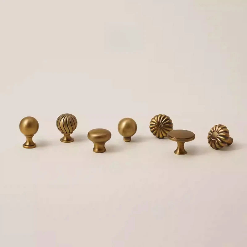 Vintage Style Brass Handles, Bronze Single-Hole Small Knobs