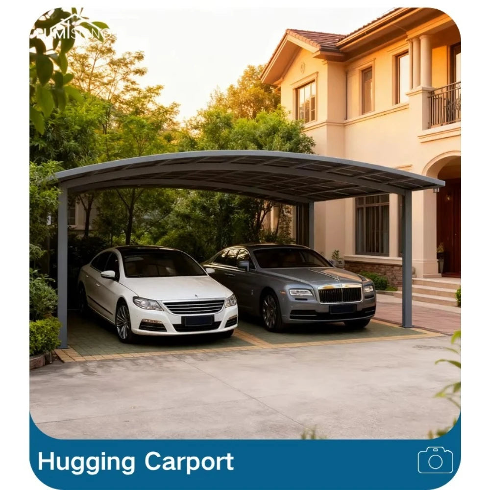 Luxury Aluminum Outdoor Parking Shelter with Arched Roof,