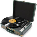 RCA Vinyl Record Player P01，3-Speed Bluetooth Suitcase Portable Belt-Driven Record Player with Built-in Speakers