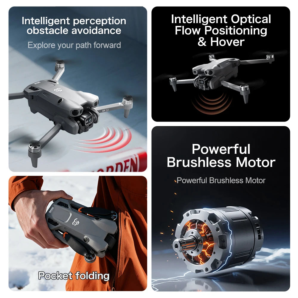 Lenovo GT50 GPS Drone 8K HD Camera 5G WIFI FPV Screen Remote Control Brushless Motor Lightweight Professional Aerial Quadcopter