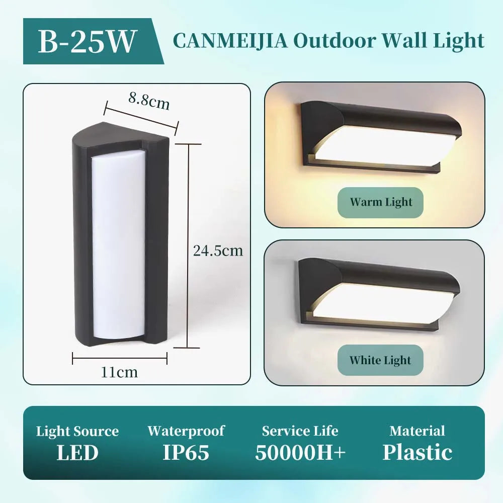 Modern square wall light LED Flush mount Black Home Decor Wall Sconce IP65 Waterproof