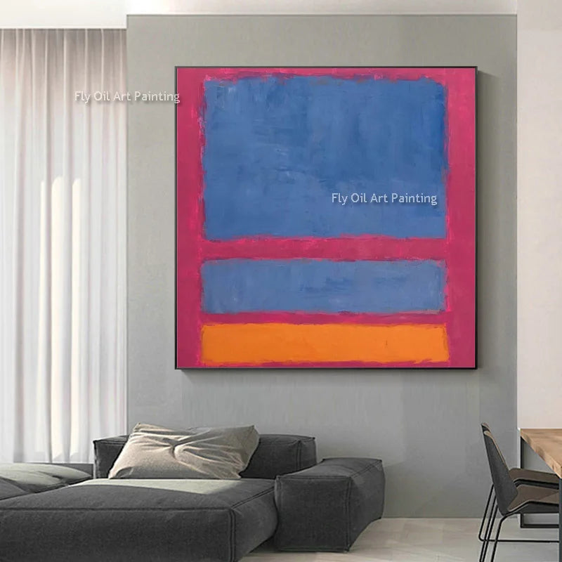 Mark Rothko Yellow Green Blue Purple Oil Painting On Canvas Handmade Expressionism Color Art Large Abstract Wall Art For Decor