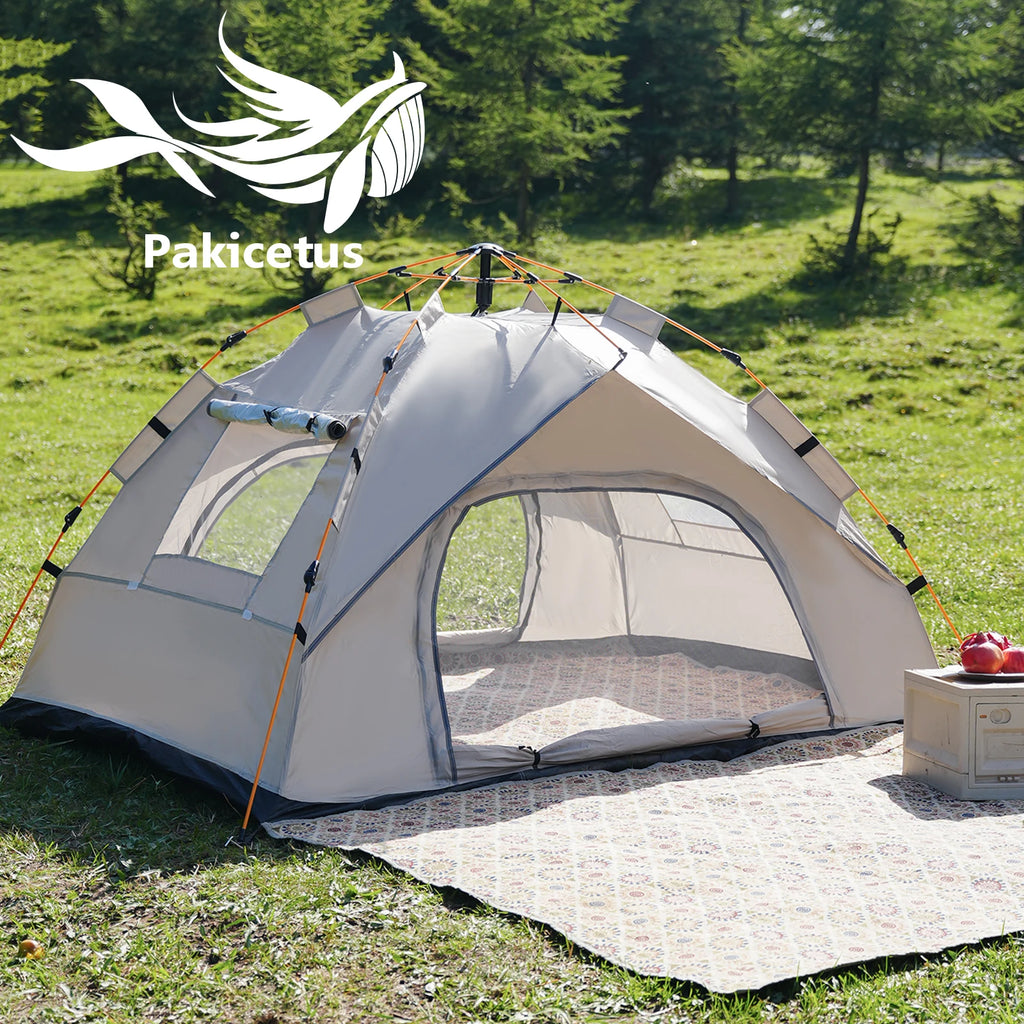 Small Silver Compact Auto-Tent - Quick 60-Second Setup Sunshade for 3-4 People,