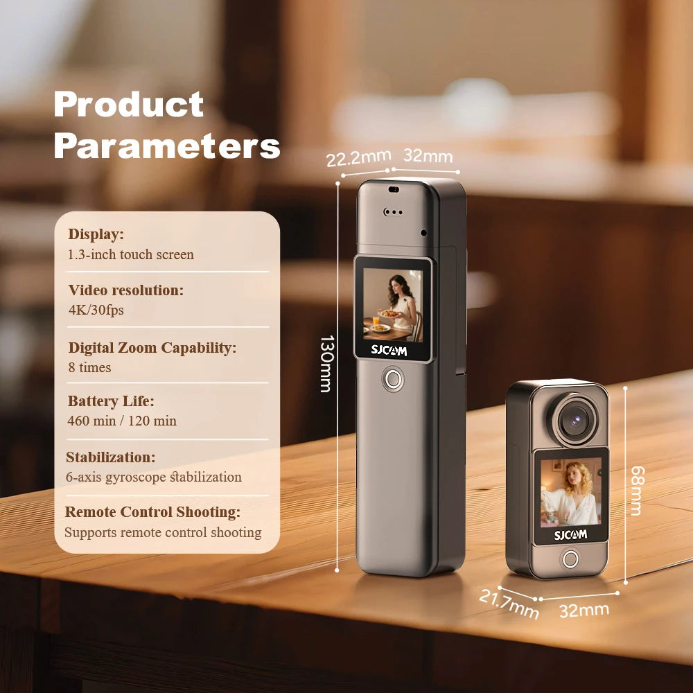 C300 Pocket Action Camera 4K FHD With Long Battery Life Video 30M Waterproof 5G WiFi Camera Sport Action Cam