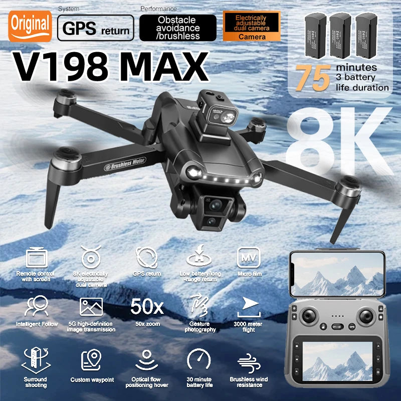 Original Drone, GPS RC 8K Professional HD Aerial Photography Laser obstacle avoidance Quadcopter Aircraft