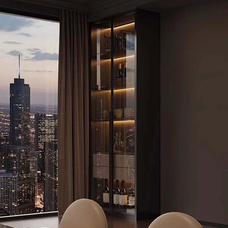 Luxury Wood Living Room Cabinets, Display Wine Bookcase