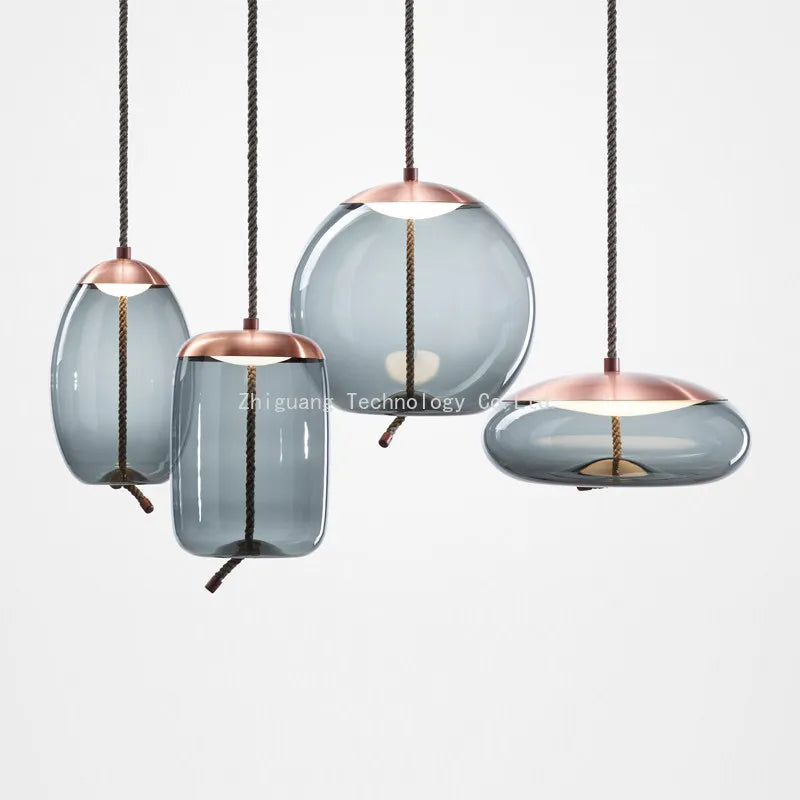 Nordic Style Designer Postmodern Luxury Glass Single Head Pendant Lamp, Creative Art Bar Dining Lighting Fixture