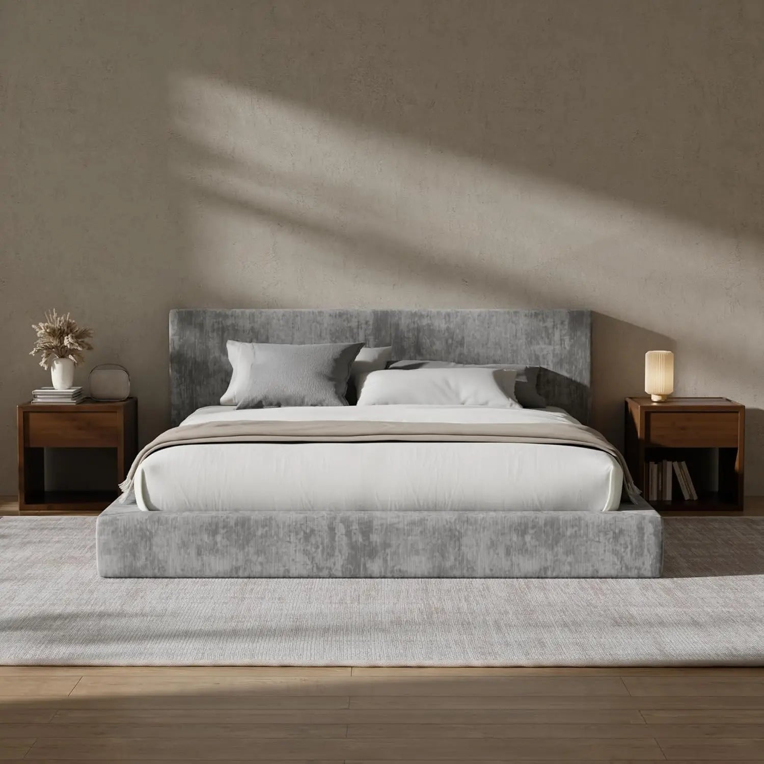 AirFrame Queen Bed Frame with Headboard, Cloud Upholstered Platform Bed Frame, 5 Inch Foam Cushioned,