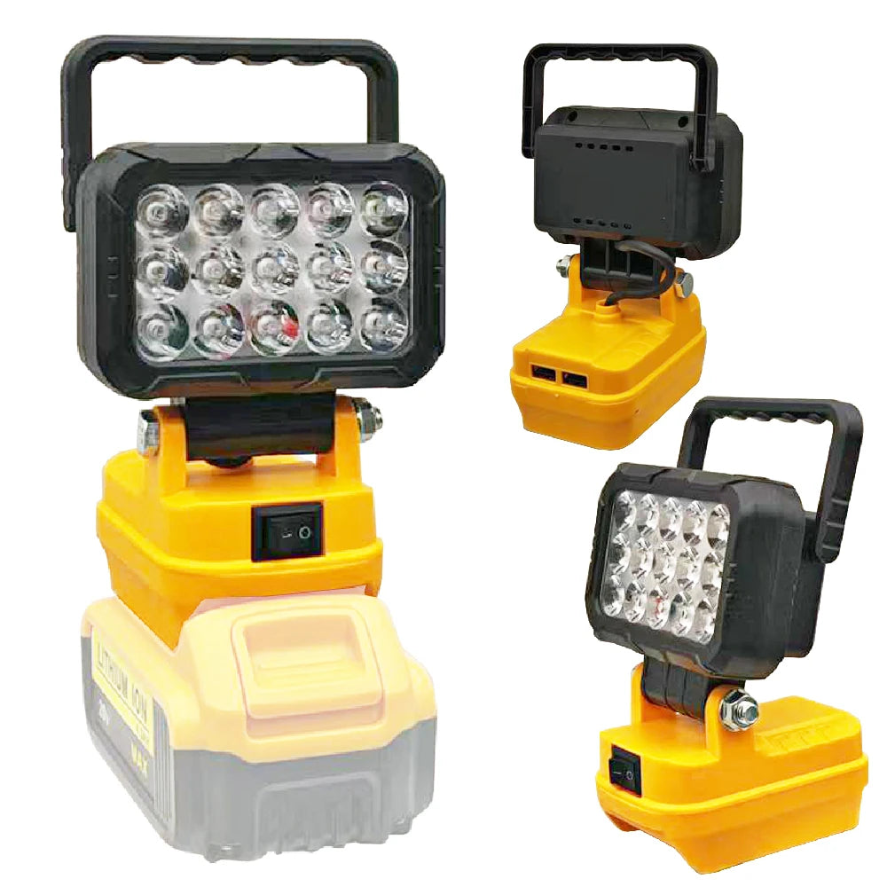 LED Work Lights For Makita For Milwaukee For Dewalt Lithium Battery For Ryobi Lamp Lantern Spotlight USB Power Bank