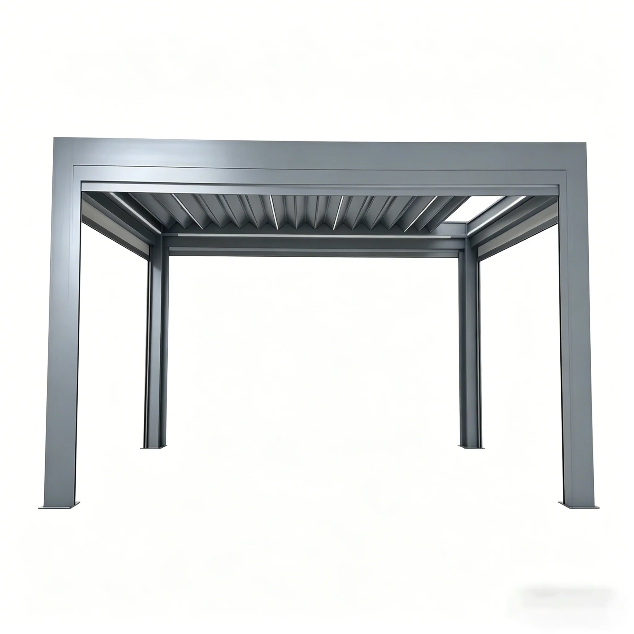 Motorized Retractable Outdoor Gazebo with Louvered Roof
